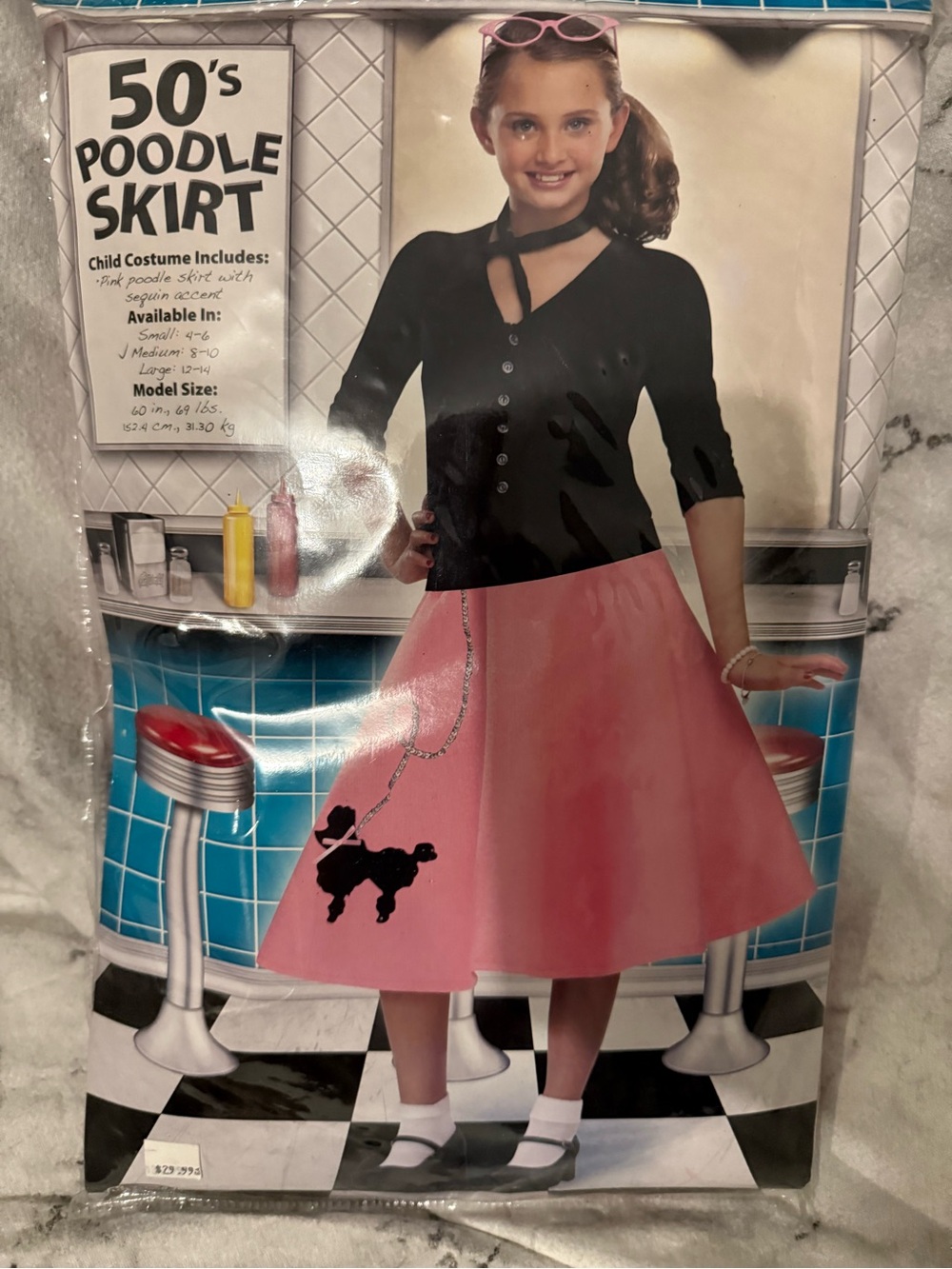 Halloween Pink 50's Poodle Skirt for Girls